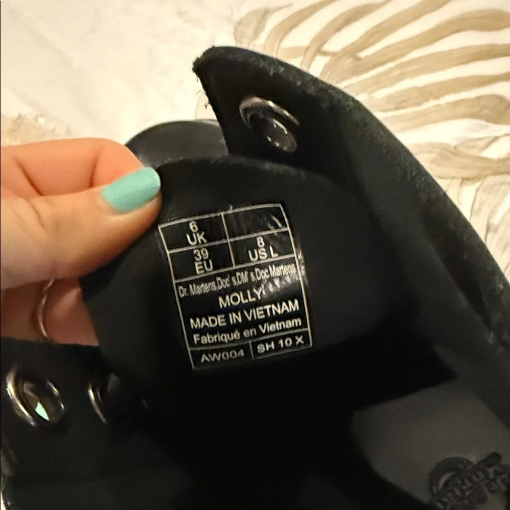 Dr. Martens Black Combat Boots with Yellow Stitching - Picture 2 of 7